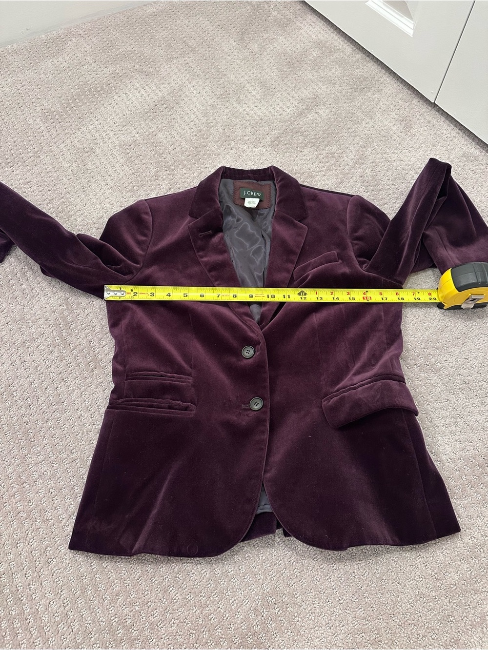J.Crew Velvet Schoolboy Blazer Size 6 Plum Purple Eggplant 100% Cotton - Picture 4 of 8